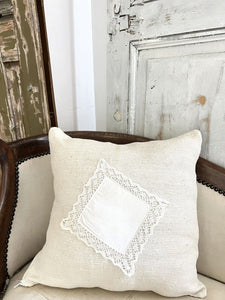 UPCYCLED vintage French GRAIN SACK PILLOW COVER natural tone