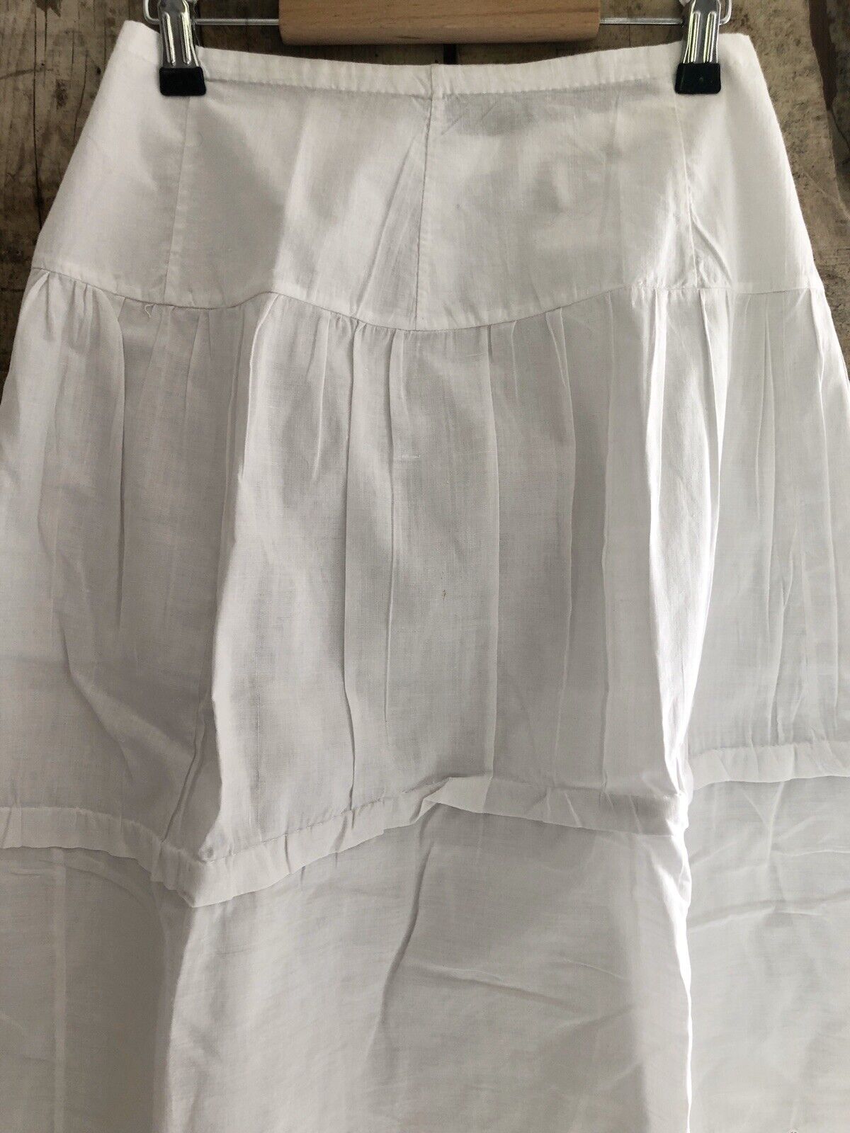 Antique french cotton PETTICOAT broderies anglaises FESTON c1900