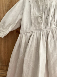 Antique French child DAMASK COTTON PRESENTATION DRESS PLASTRON c1900