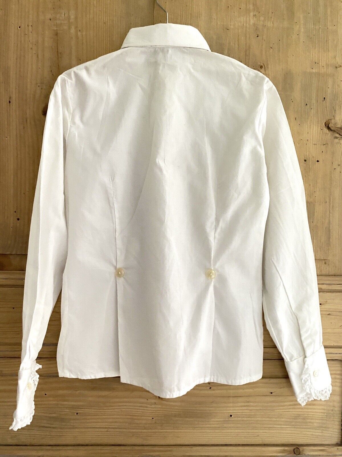 Vintage French cotton CEREMONY FRILLED child SHIRT JABOT c1960