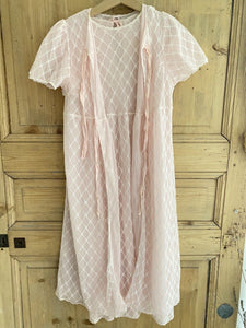 Vintage French PINK young girl lingerie SLEEPING SET 14 years c1950