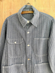 Vintage American WORK WEAR jacket cotton blue CHAMBRAY c1950