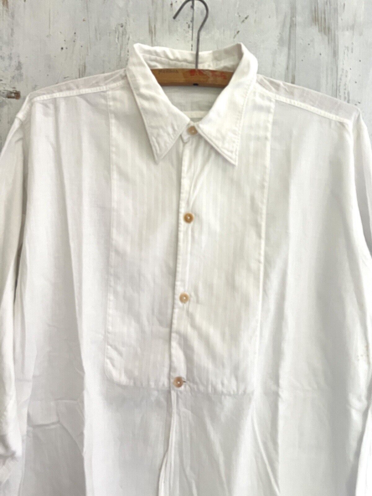 Victorian French man RUSTIC cotton WORK WEAR bib SHIRT c 1900