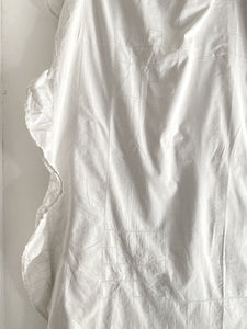 Vintage French cotton DUVET COVER openworks RUFFLES c1930