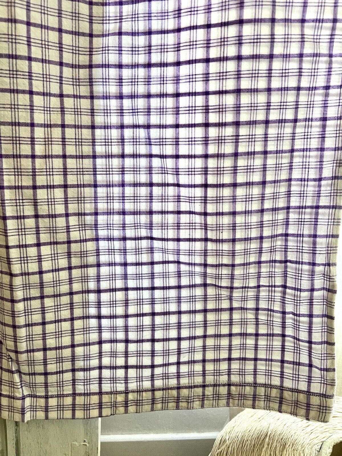 Vintage French FOLK peasant purple LINEN KELSH duvet cover c1930