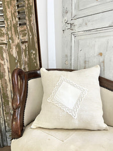 UPCYCLED vintage French GRAIN SACK PILLOW COVER natural tone