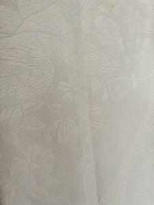 Antique LARGE French BRIDE PIQUE DE PROVENCE bed COVERLET LACE TRIM c1930