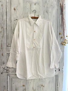 Victorian French man RUSTIC cotton WORK WEAR bib SHIRT c 1900