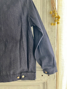 Vintage French WORK WEAR jacket cotton blue DENIM blouson c1950