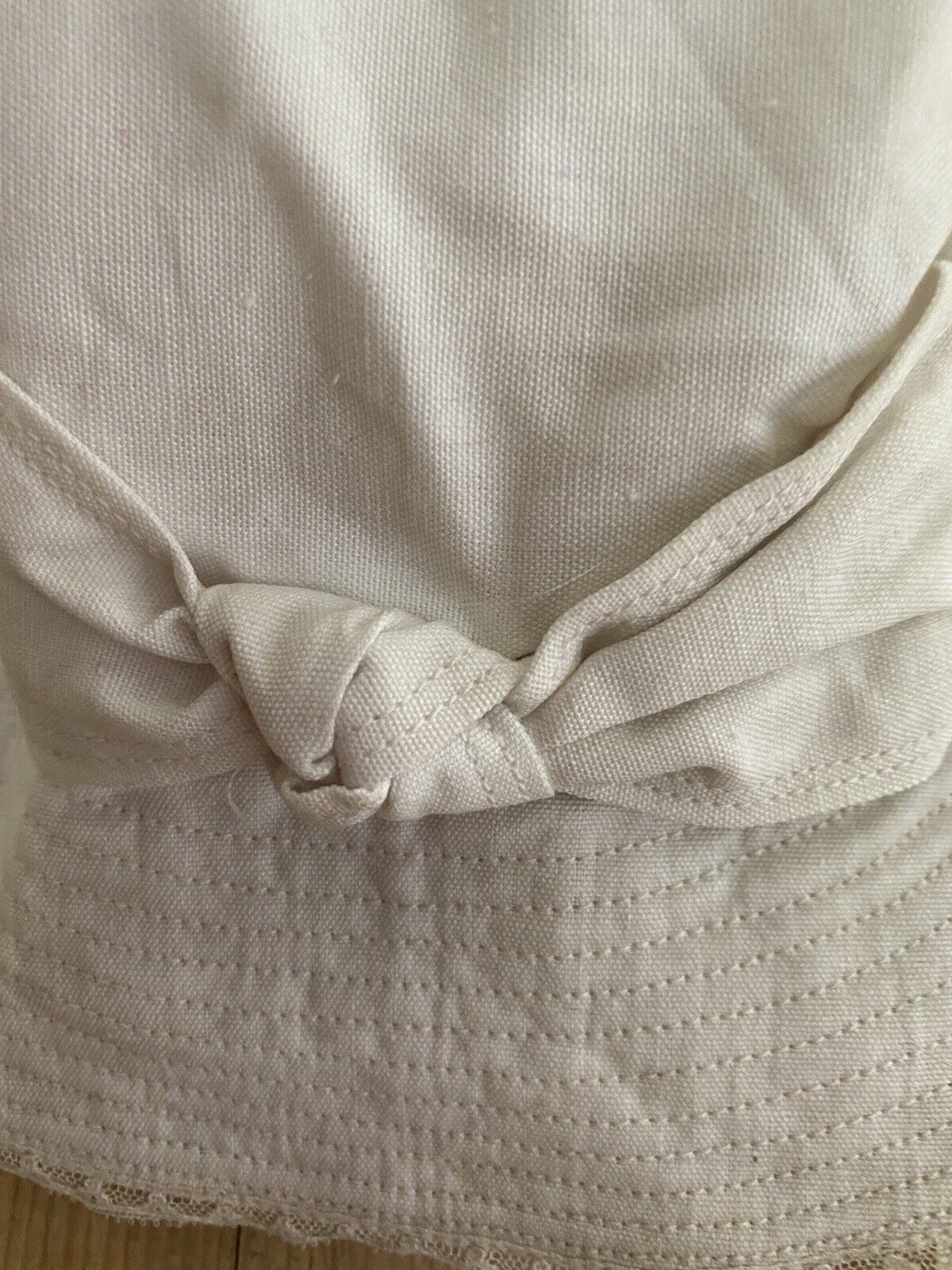 Vintage French girl cotton SUMMER CAP knot c1920