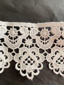 LOT vintage French ENTREDEUX cotton LACE trim c1950