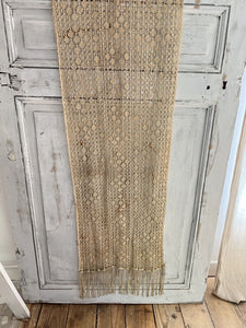 Art Deco French FILET LACE cotton CURTAIN golden tones c1920