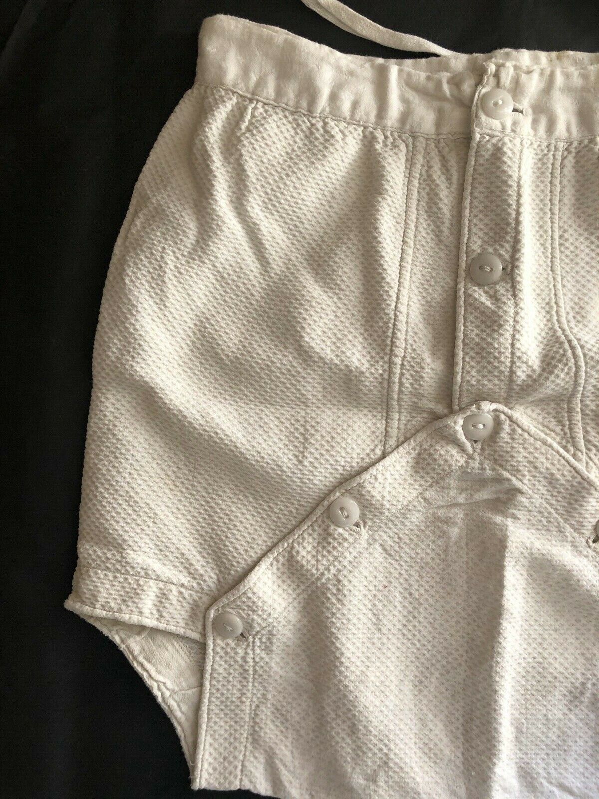 Antique French baby DIAPER cotton NID D’ABEILLE c1900