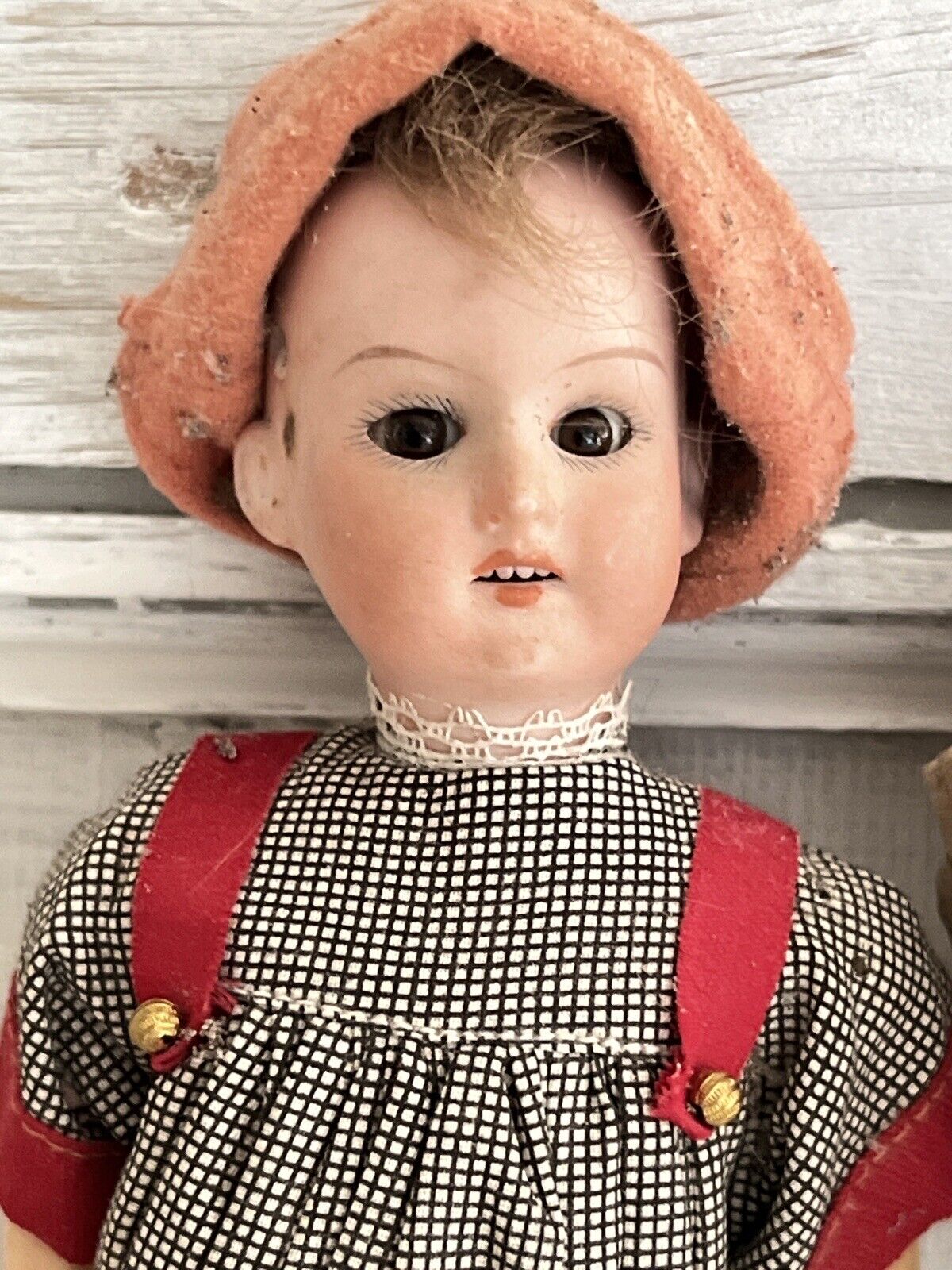 French BISQUE head DOLL Armand Marseille 390 ORIGINAL BOX and clothes c1900