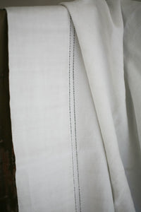 Antique French FIL OF LINEN sheet EM mono WASHED c1880