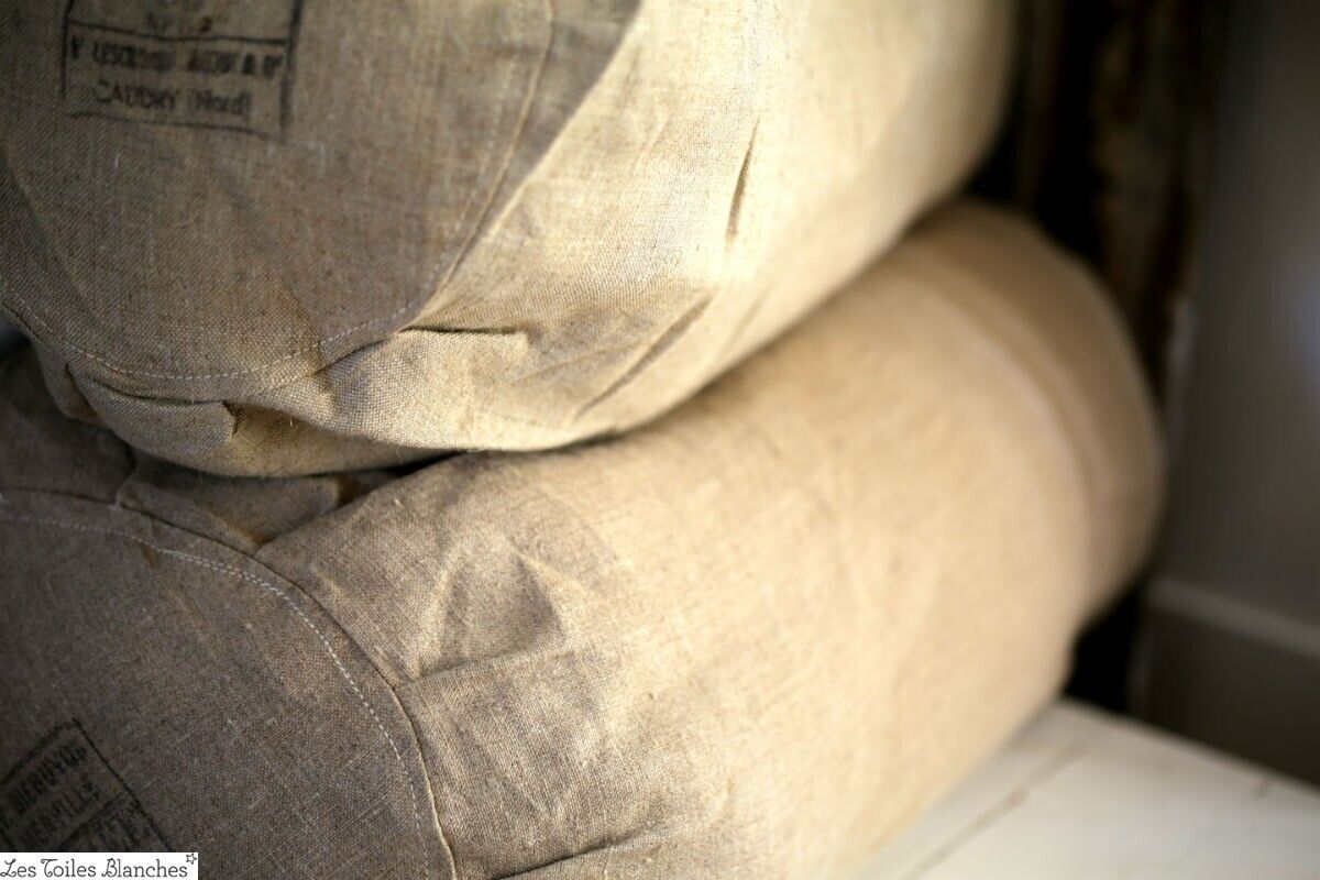 Vintage French army PILLOW COVER natural tone c1930