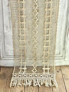 Art Deco French FILET LACE cotton CURTAIN c1920