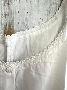 Victorian French woman linen cotton CARACO UNDERWEAR basques c1900