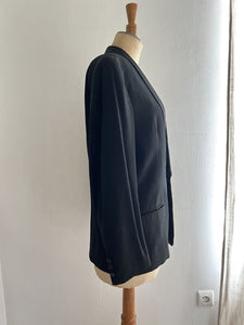 Antique French man BLACK wool TUXEDO jacket SILK shawl collar c1920