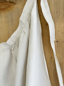 PRIMITIVE French LONG WORK WEAR pure LINEN NUNNERY APRON LM mono c1830