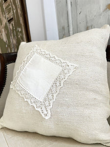 UPCYCLED vintage French GRAIN SACK PILLOW COVER natural tone