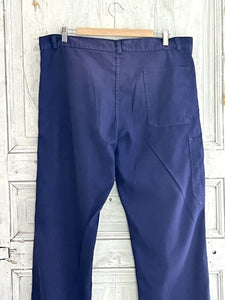 Vintage French PATCHED pants WORK WEAR trouser INDIGO moleskine c1930