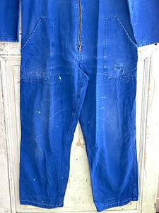 Vintage French large WORK WEAR overalls INDIGO blue cotton ZIP c1950