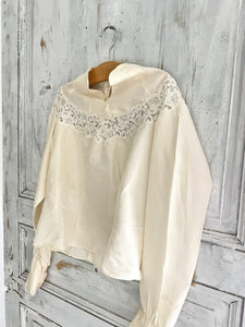 Victorian SILK embroidered BLOUSE c1900