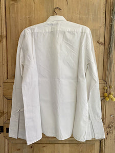 Vintage French man COUTURE POPLIN SHIRT COTTON pintucks c 1930