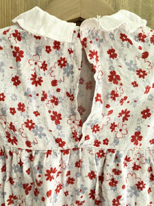 Vintage French FLORAL cotton BABY ROMPER c1950