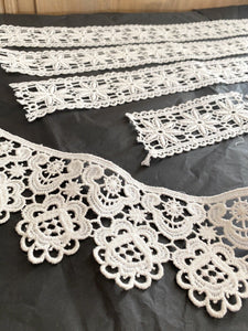 LOT vintage French ENTREDEUX cotton LACE trim c1950