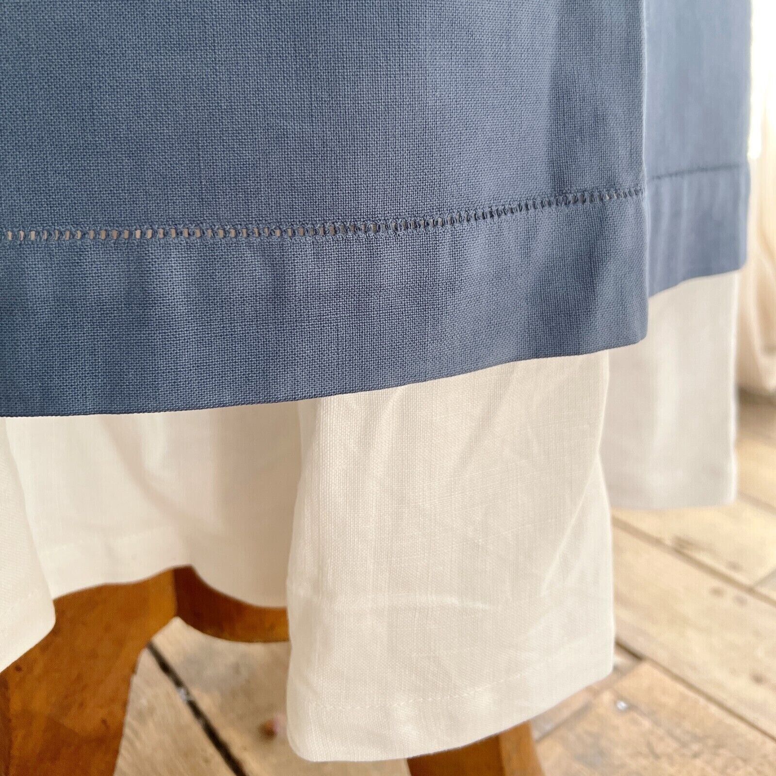 French UPCYCLED antique linen INDIGO WORK WEAR APRON Les Toiles Blanches