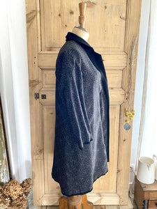 Art Deco RARE French woman KIMONO summer COAT black COTTON c1930