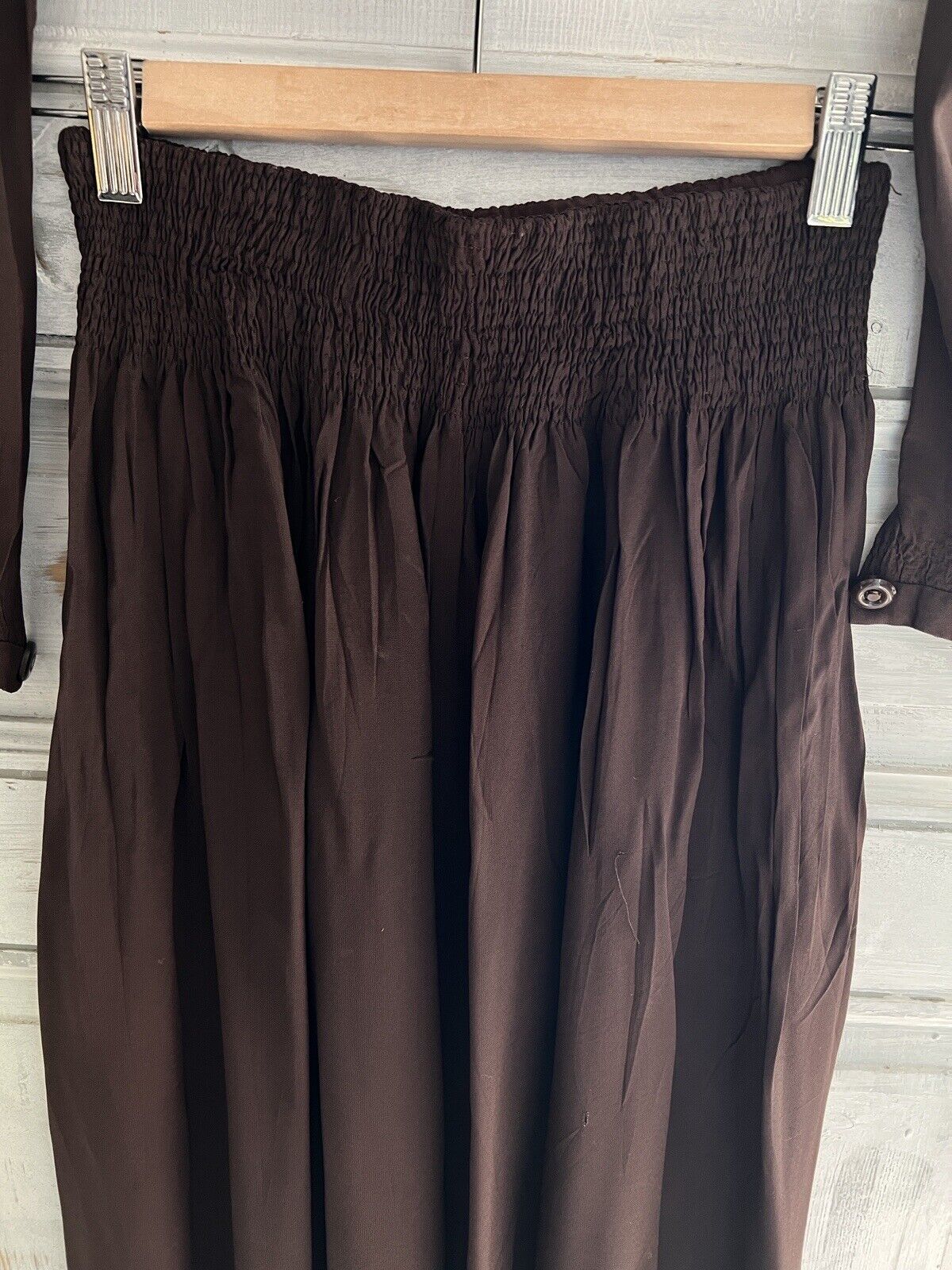 Vintage French woman brown acetate SET blouse PLEATED skirt c1940