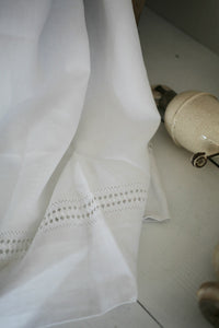 Art Deco French LINEN FIL TROUSSEAU sheet CG OPENWORKS mono c1920