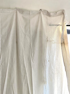 Rare antique French LARGE CONVENT linen cotton curtain c1900