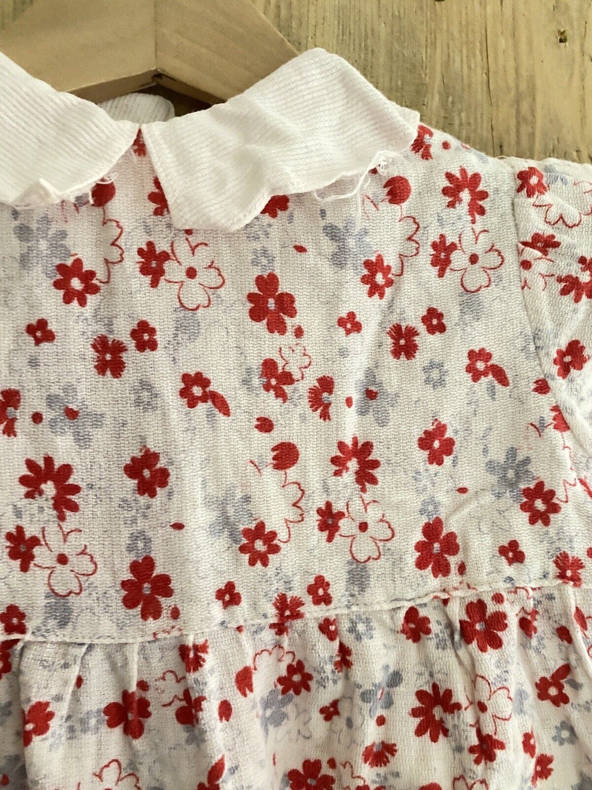 Vintage French FLORAL cotton BABY ROMPER c1950