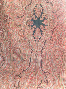 Stunning XXL antique VICTORIAN Kashmir PAISLEY piano WOOL SHAWL tablecloth c1880