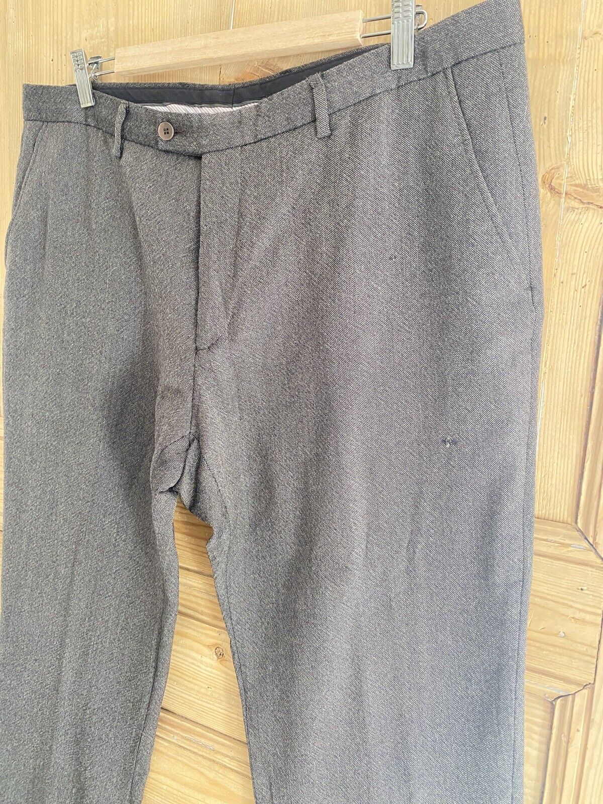 Vintage French RUSTIC peasant brown wool PANTS trouser c1950