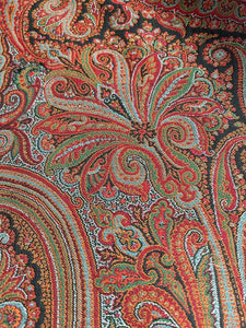 Stunning XXL antique VICTORIAN Kashmir PAISLEY piano WOOL SHAWL tablecloth c1880