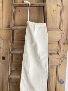 Vintage French LONG cotton BREAD BAG c1950