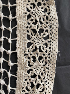 Vintage French filet lace DOILY cotton napperon net c1930