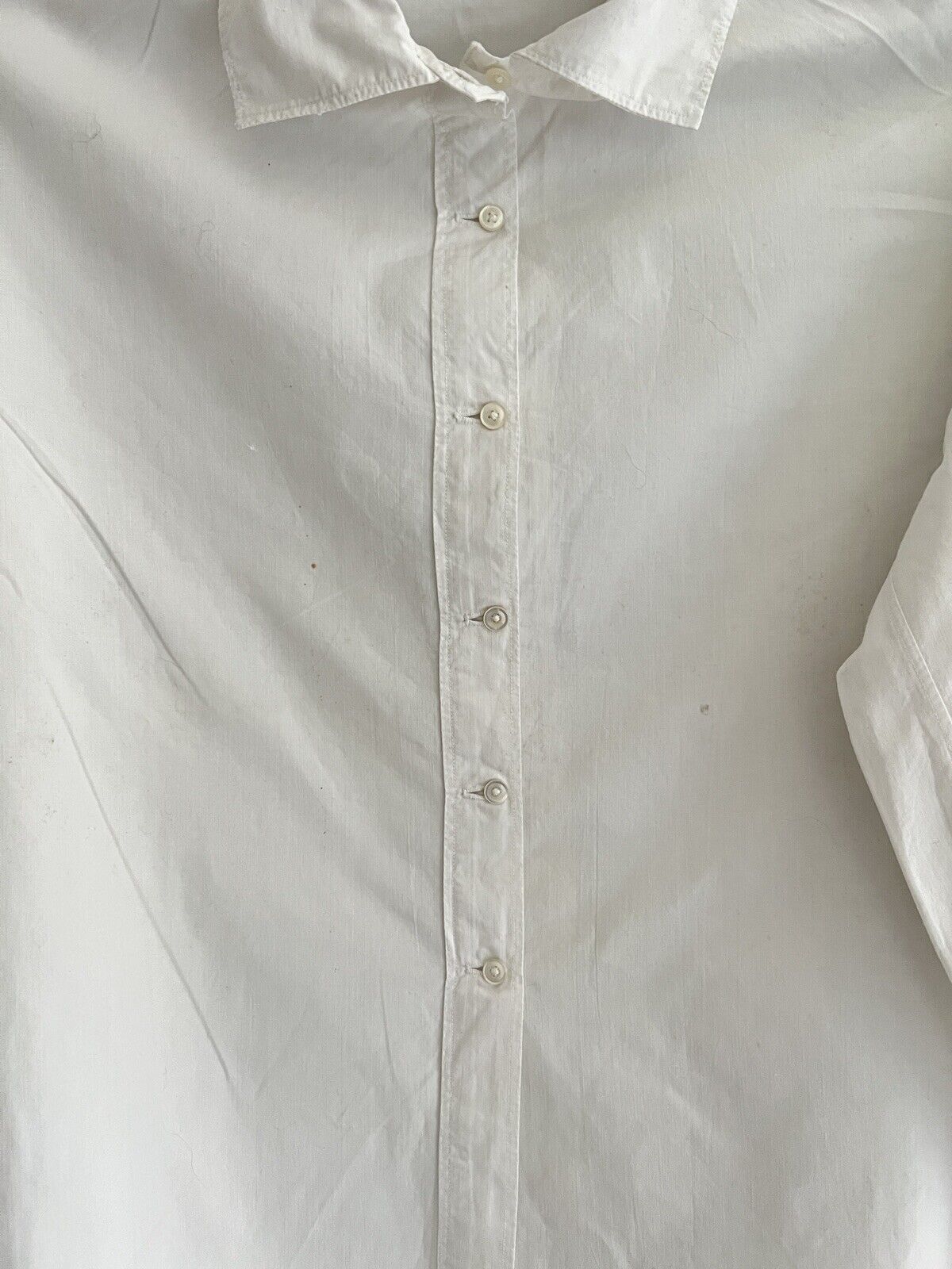 Vintage French woman WORK WEAR cotton BLOUSE c1930