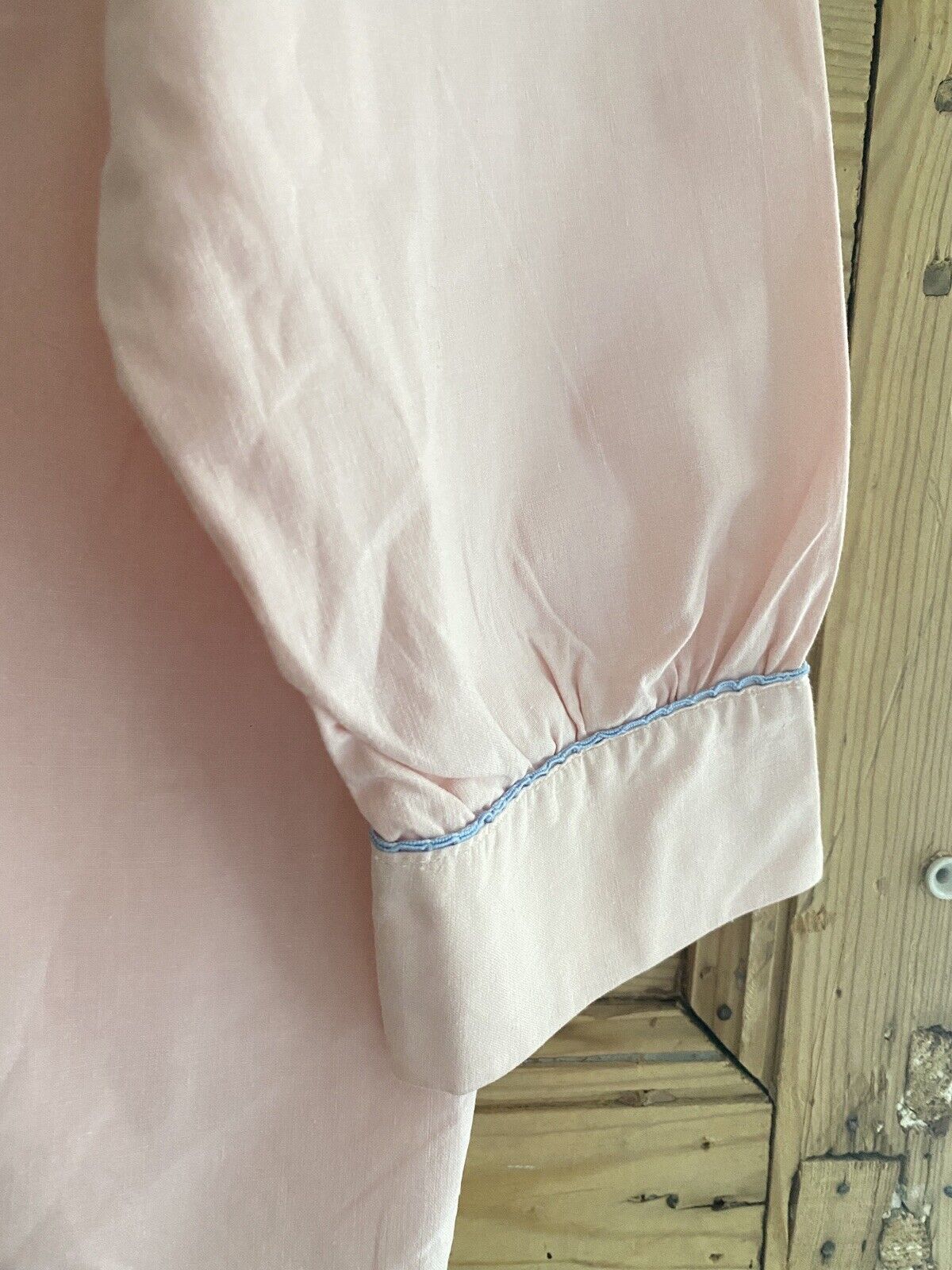 Art Deco woman PYJAMAS jacket CRISPY PINK poplin cotton PINTUCKS c1930