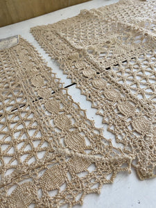 Vintage French PAIR OF natural DOILIES OPENWORKS napperon LA SAMARITAINE c1930