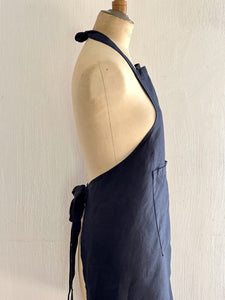 French UPCYCLED linen INDIGO WORK WEAR APRON Les Toiles Blanches