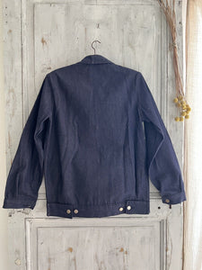 Vintage French WORK WEAR jacket cotton blue DENIM blouson c1950