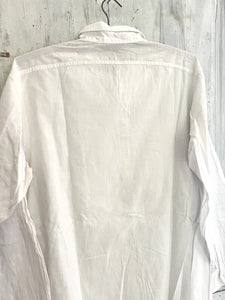 Victorian French man RUSTIC cotton WORK WEAR bib SHIRT c 1900