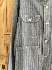 Vintage American WORK WEAR jacket cotton blue CHAMBRAY c1950