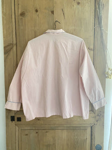 Art Deco woman PYJAMAS jacket CRISPY PINK poplin cotton PINTUCKS c1930